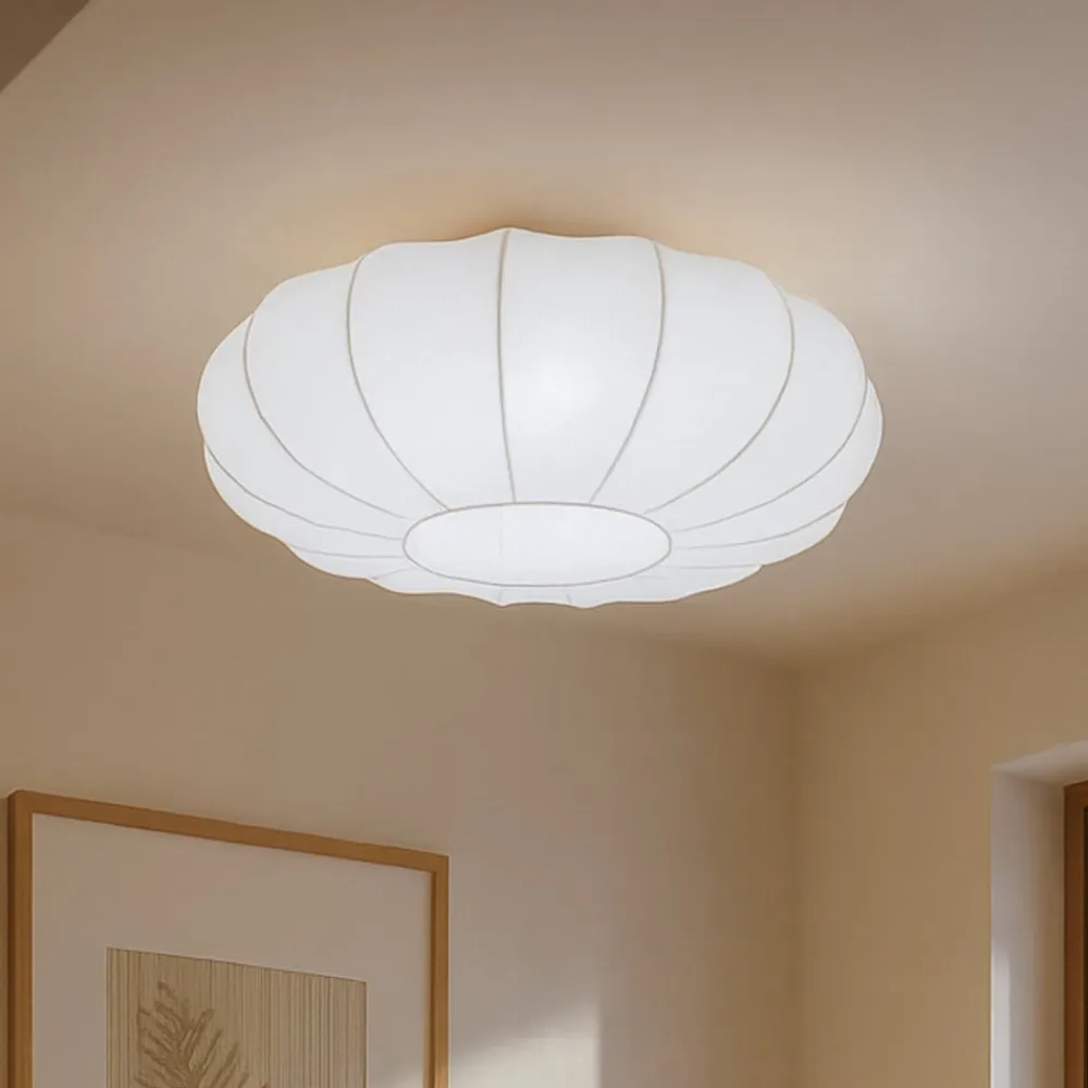 Lindby Loftlamper|Pendellamper > Loftlampe Helin, hvid, Ø 60 cm, tekstil, 3 x E27
