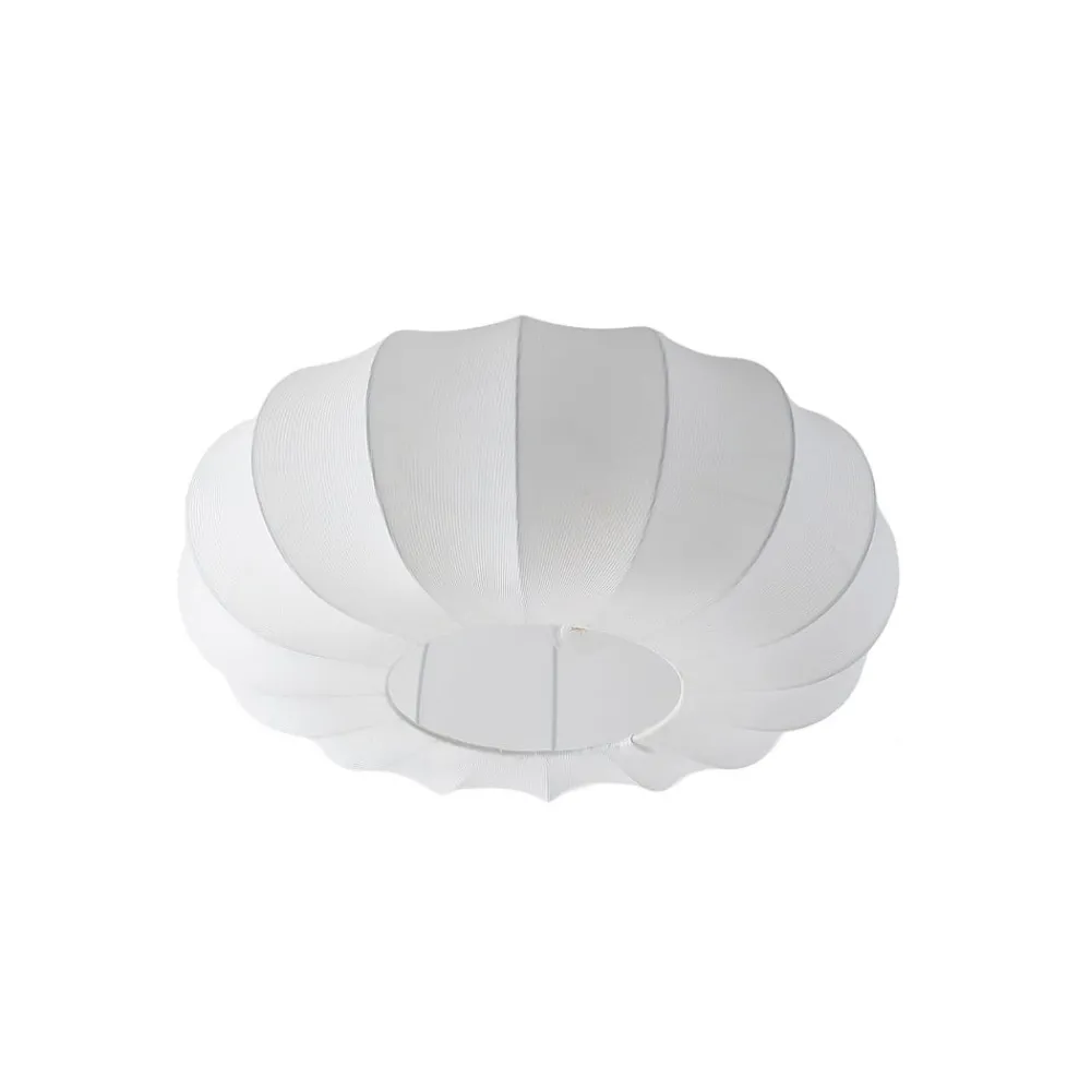 Lindby Loftlamper|Pendellamper > Loftlampe Helin, hvid, Ø 60 cm, tekstil, 3 x E27