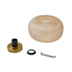 Lindby Loftlamper|Loftlamper > loftlampe Hildur, Ø 25 cm, ravfarvet, glas