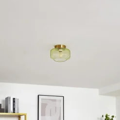 Lindby Gang|Loftlamper > loftlampe Hildur, grøn, glas, Ø 22 cm