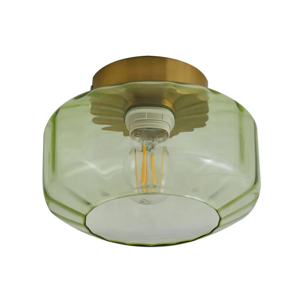 Lindby Gang|Loftlamper > loftlampe Hildur, grøn, glas, Ø 22 cm