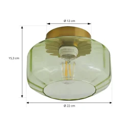 Lindby Gang|Loftlamper > loftlampe Hildur, grøn, glas, Ø 22 cm