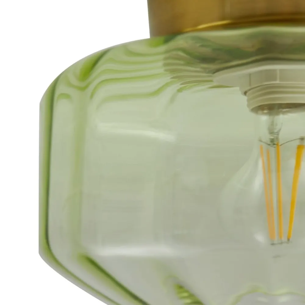 Lindby Gang|Loftlamper > loftlampe Hildur, grøn, glas, Ø 22 cm