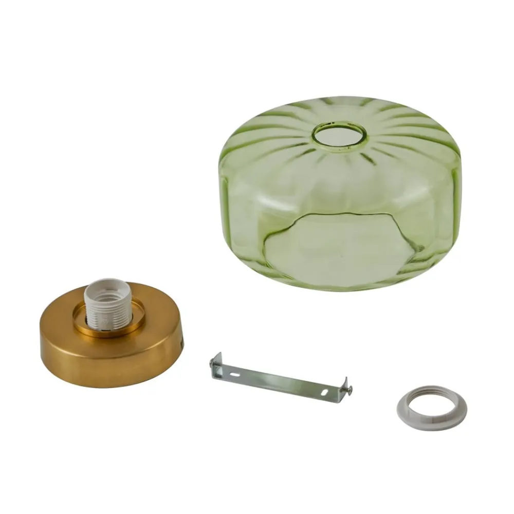 Lindby Gang|Loftlamper > loftlampe Hildur, grøn, glas, Ø 22 cm