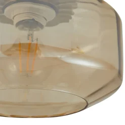 Gang|Loftlamper ^ Lindby loftlampe Hildur, ravfarvet, glas, Ø 22 cm