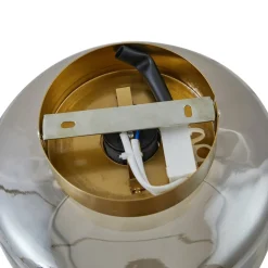 Loftlamper|Loftlamper ^ Lindby loftlampe Hildur, røggrå, glas, Ø 22 cm