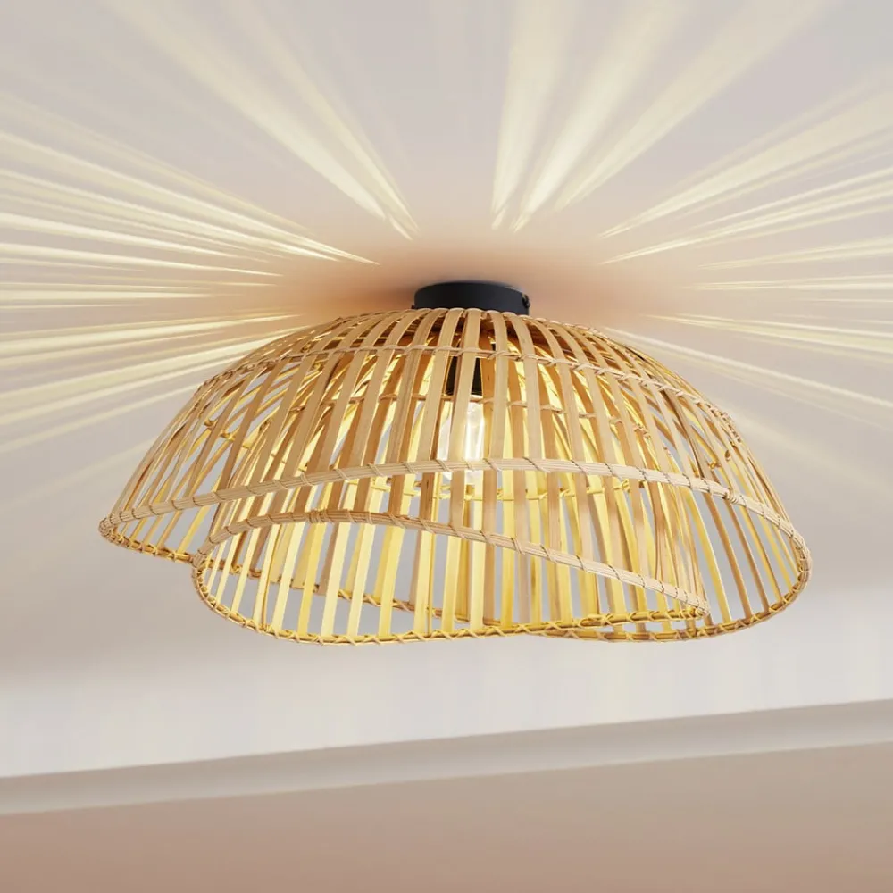 Lindby Loftlamper > loftlampe Ilajus, Ø 62 cm, naturlig bambus
