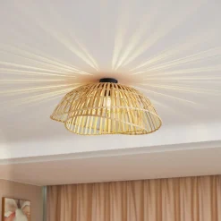 Lindby Loftlamper > loftlampe Ilajus, Ø 62 cm, naturlig bambus