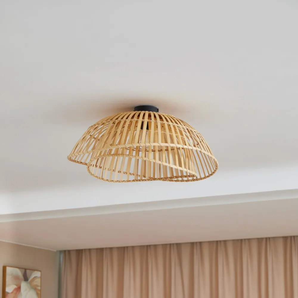 Lindby Loftlamper > loftlampe Ilajus, Ø 62 cm, naturlig bambus