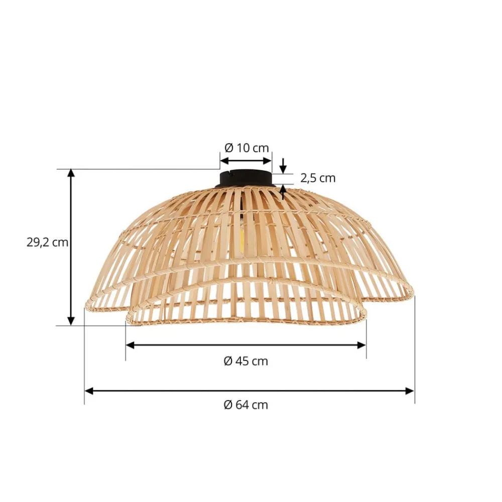 Lindby Loftlamper > loftlampe Ilajus, Ø 62 cm, naturlig bambus