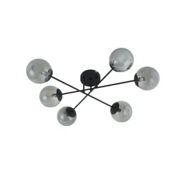 Loftlamper|Pendellamper ^ Lindby loftlampe Isamer, røggrå, Ø 80 cm, kugle