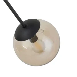 Lindby Loftlamper|Pendellamper > loftlampe Isamer, smoke grey/amber, Ø 80 cm, globe