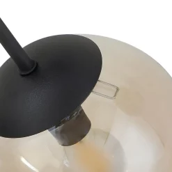 Lindby Loftlamper|Pendellamper > loftlampe Isamer, smoke grey/amber, Ø 80 cm, globe