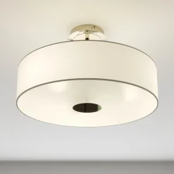 Lindby Gang|Pendellamper > loftlampe Josia, hvid, stof, Ø 47 cm, E27