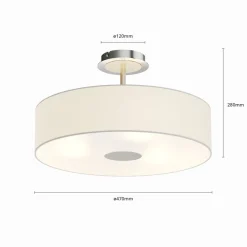 Lindby Gang|Pendellamper > loftlampe Josia, hvid, stof, Ø 47 cm, E27