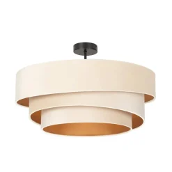 Lindby Loftlamper|Pendellamper > loftlampe Jusari, creme, tekstil, Ø 56 cm, E27