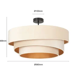 Lindby Loftlamper|Pendellamper > loftlampe Jusari, creme, tekstil, Ø 56 cm, E27