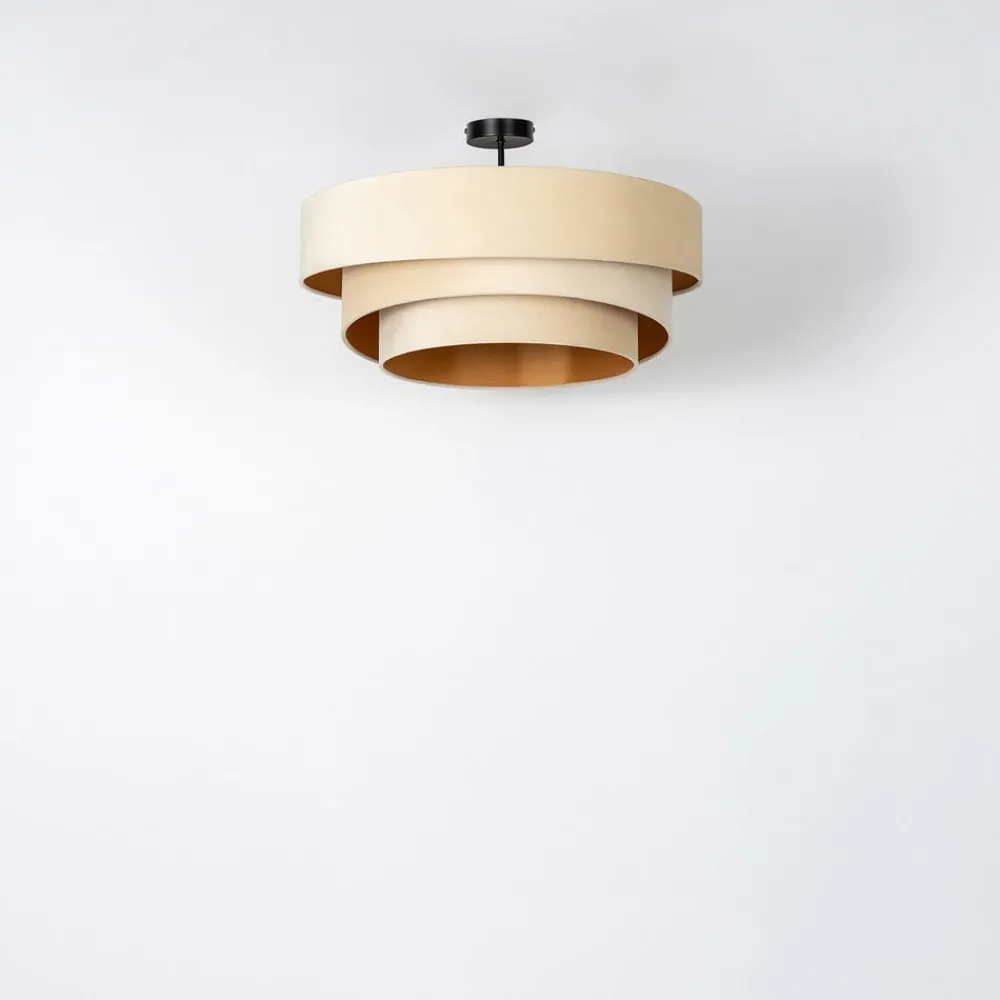 Lindby Loftlamper|Pendellamper > loftlampe Jusari, creme, tekstil, Ø 56 cm, E27