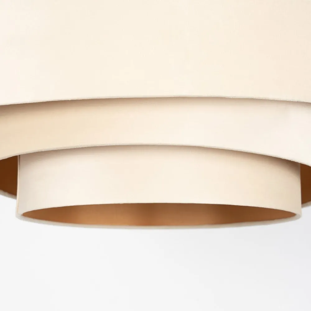 Lindby Loftlamper|Pendellamper > loftlampe Jusari, creme, tekstil, Ø 56 cm, E27