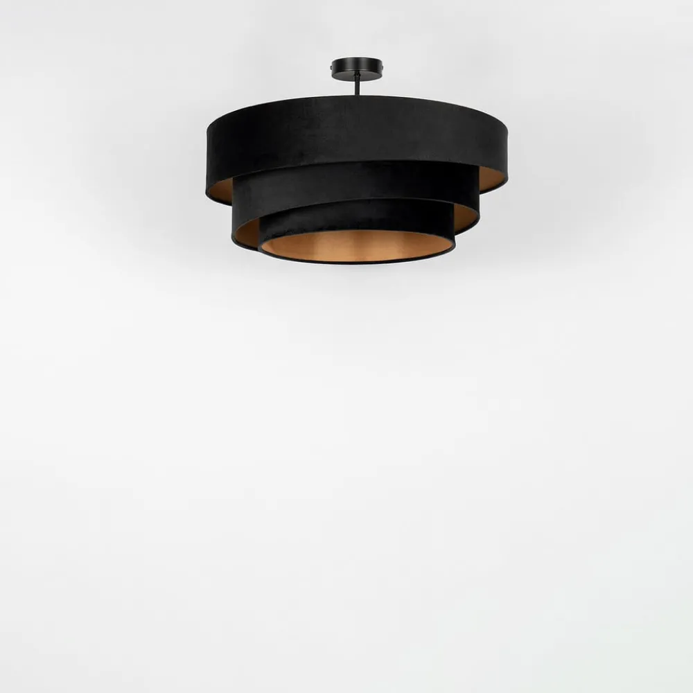 Lindby Loftlamper|Loftlamper > loftlampe Jusari, sort, tekstil, Ø 56 cm, E27