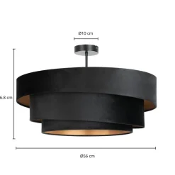 Lindby Loftlamper|Loftlamper > loftlampe Jusari, sort, tekstil, Ø 56 cm, E27