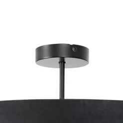 Lindby Loftlamper|Loftlamper > loftlampe Jusari, sort, tekstil, Ø 56 cm, E27