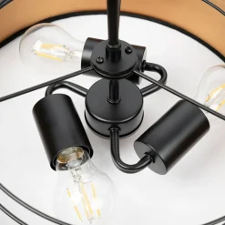Lindby Loftlamper|Loftlamper > loftlampe Jusari, sort, tekstil, Ø 56 cm, E27