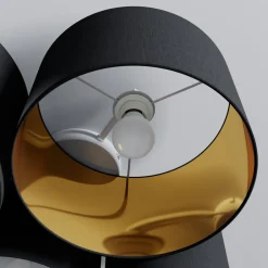 Lindby Loftlamper|Loftlamper > loftlampe Laurenz, 4 lyskilder, sort/guld, tekstil