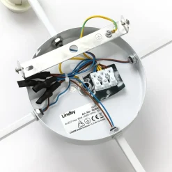 Lindby Loftlamper|Loftlamper > loftlampe Laurenz, 4 lyskilder, sort/guld, tekstil