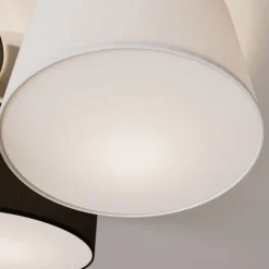 Gang|Loftlamper ^ Lindby loftlampe Laurenz, 3 lyskilder, grå/brun, tekstil