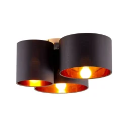 Lindby Gang|Loftlamper > loftlampe Laurenz, 3 lyskilder, grå/guld, tekstil