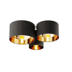Lindby Gang|Loftlamper > loftlampe Laurenz, 3 lyskilder, grå/guld, tekstil