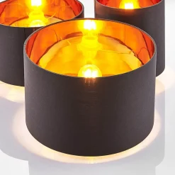 Lindby Gang|Loftlamper > loftlampe Laurenz, 3 lyskilder, grå/guld, tekstil