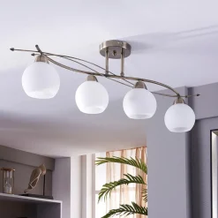 Lindby Loftlamper|Loftlamper > loftlampe Leanda, 80 cm, 4 lyskilder, metal, glas
