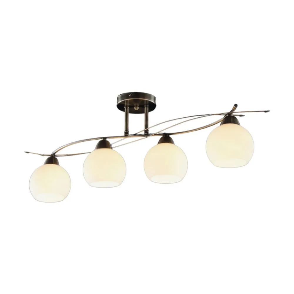 Lindby Loftlamper|Loftlamper > loftlampe Leanda, 80 cm, 4 lyskilder, metal, glas