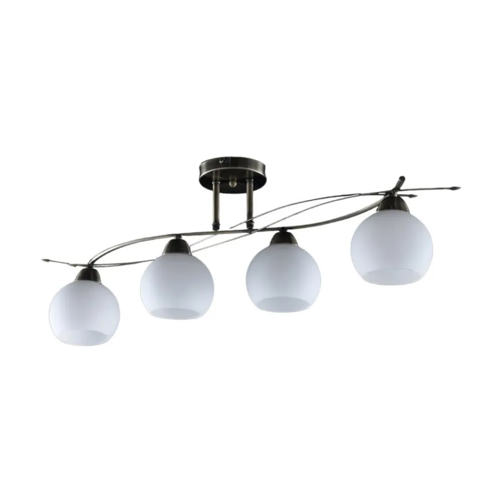 Lindby Loftlamper|Loftlamper > loftlampe Leanda, 80 cm, 4 lyskilder, metal, glas