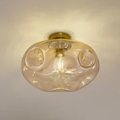 Gang|Loftlamper ^ Lindby loftlampe Lelia, ravfarvet, glas, Ø 35 cm