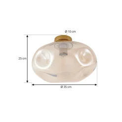 Gang|Loftlamper ^ Lindby loftlampe Lelia, ravfarvet, glas, Ø 35 cm