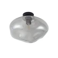 Gang|Loftlamper ^ Lindby loftlampe Lelia, røggrå, glas, Ø 35 cm