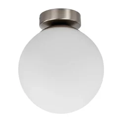 Gang|Loftlamper ^ Lindby loftlampe Lennie, hvid, glas, Ø 20 cm, IP44, E27