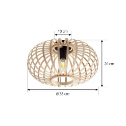 Gang|Loftlamper ^ Lindby Loftlampe Lielle, naturlig bambus, Ø 38 cm