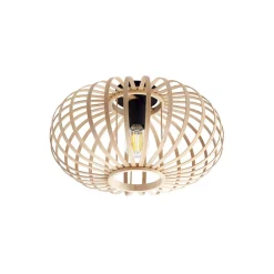 Gang|Loftlamper ^ Lindby Loftlampe Lielle, naturlig bambus, Ø 38 cm