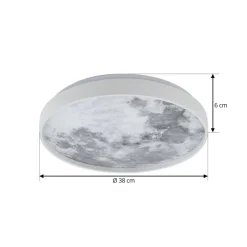 Loftlamper|Loftlamper ^ Lindby loftlampe Lune, plast, metal, 38 cm