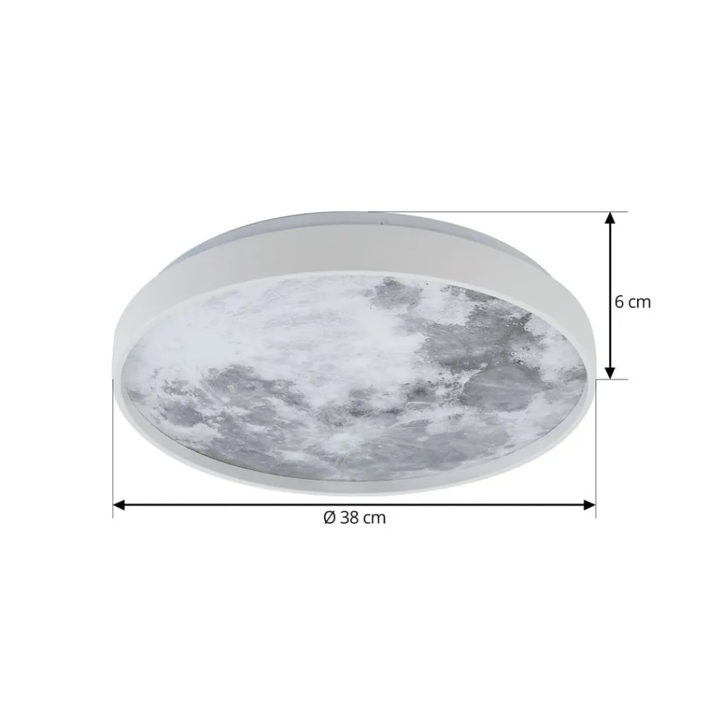 Loftlamper|Loftlamper ^ Lindby loftlampe Lune, plast, metal, 38 cm