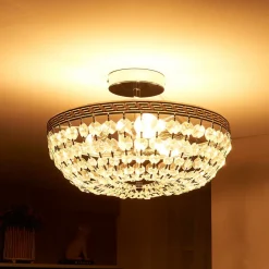 Gang|Loftlamper ^ Lindby loftlampe Mondrian, 35 cm, krom, krystal