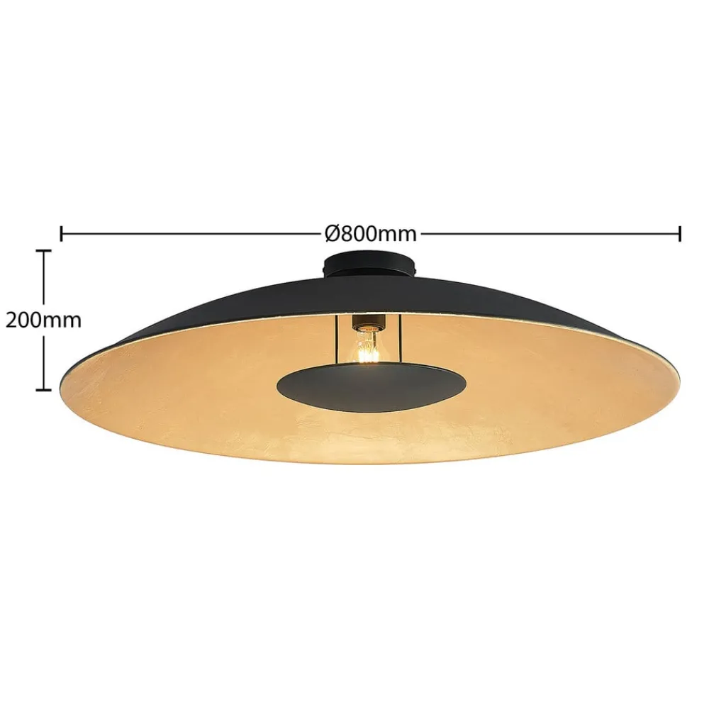Lindby Loftlamper|Loftlamper > loftlampe Narisara, Ø 80 cm, E27, sort-guld