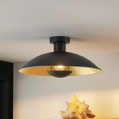 Lindby Gang|Loftlamper > loftlampe Narisara, Ø 40 cm, E27, sort-guld
