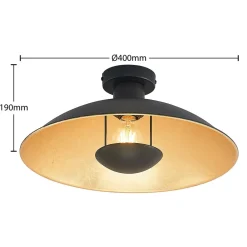 Lindby Gang|Loftlamper > loftlampe Narisara, Ø 40 cm, E27, sort-guld