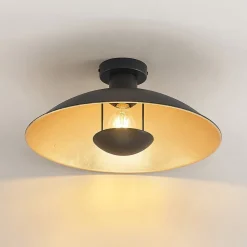 Lindby Gang|Loftlamper > loftlampe Narisara, Ø 40 cm, E27, sort-guld