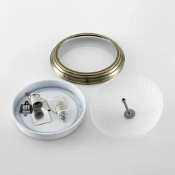Lindby Gang|Loftlamper > loftlampe Pakka, messingfarvet, glas, 31 cm, E27